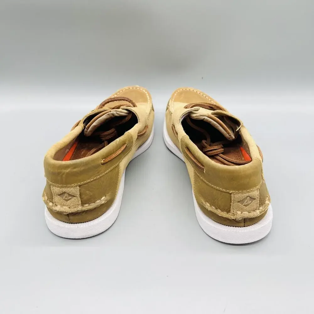 Sperry Shoes Mens 9 Brown Leather Top Sider Boat Moc Toe Casual Comfort Nautical